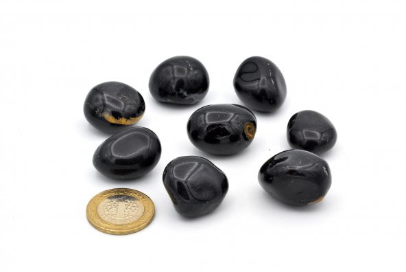 HAKİKİ TAMBURLU DOĞAL SİYAH TURMALİN TAŞI KAYA PARÇASI 002 - 2