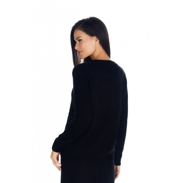 Solo Kadın Kristal Taş El İşçliği Luxury Triko Hırka A20A062-1 - 2