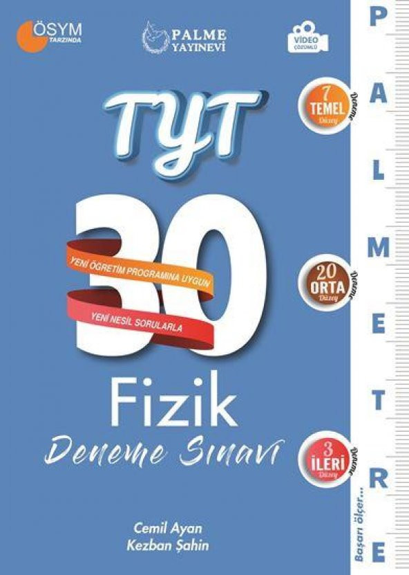 TYT Fizik Palmetre Serisi 30 Deneme Palme Yayınları