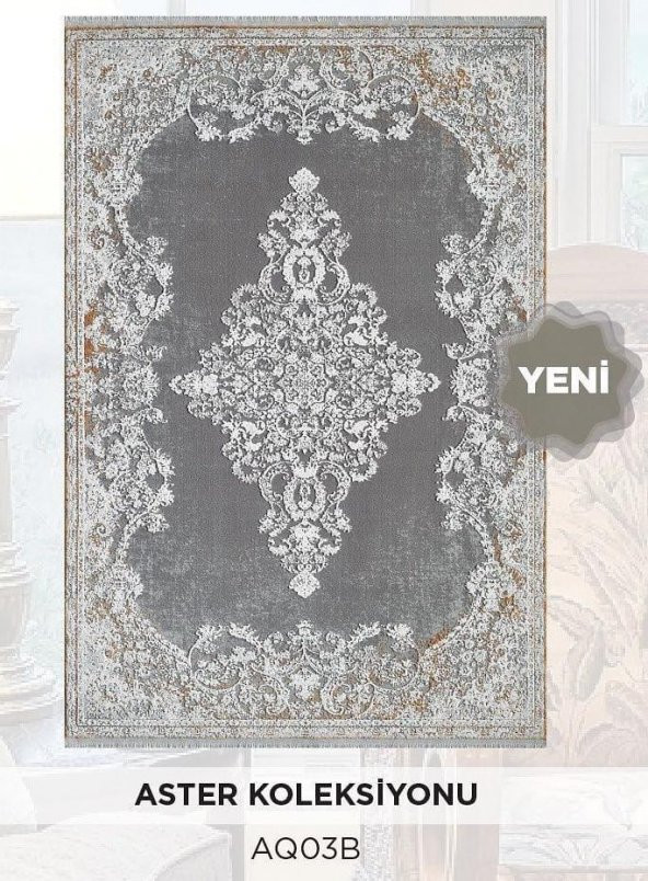 Atlas Halı Aster AQ03B Gri / KİREMİT Halı - 2