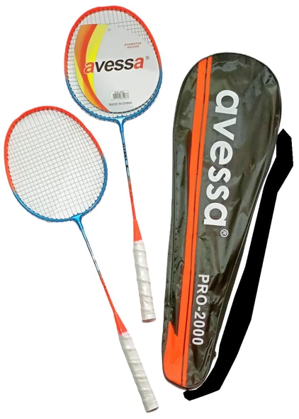 Avessa Badmington Profesyonel Raket Seti Çantalı Turuncu - 1