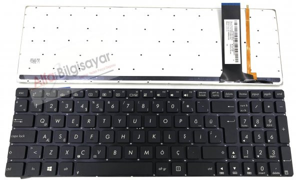 Asus N750JK (N750JK-T4109H)  Klavye Siyah Renk Işıklı Türkçe Tuş Takımı  Q-Tr - 1