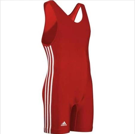 Adidas AS102 Singlet Güreş Mayosu - Mavi/Kırmızı - 3