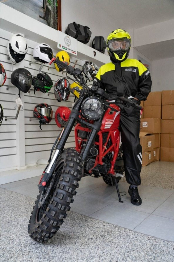 1134 Cepli Motosiklet Yağmurluk Takımı Sarı - 3