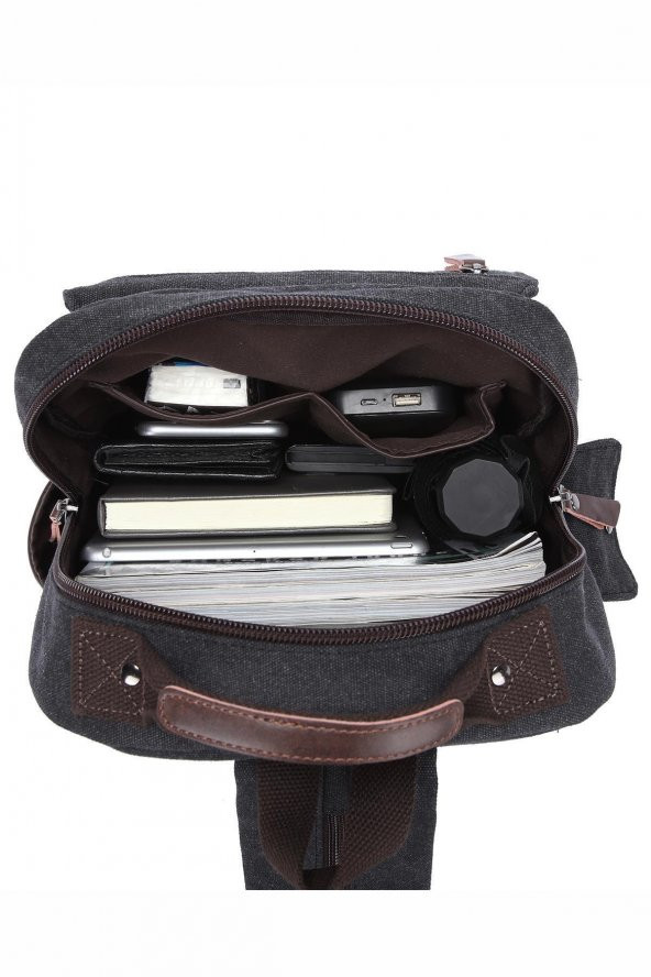 Ctvyb1272-0001 Siyah Unisex Sırt Çantası - Resim 8