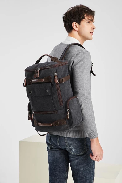 Ctvyb1258-0007 Açık Kahverengi Unısex Sırt Çantası - Resim 9