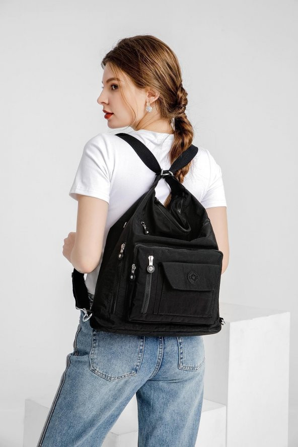 Smbyb1205-0001 Siyah Kadın Omuz Ve Sırt Çantası - Resim 2