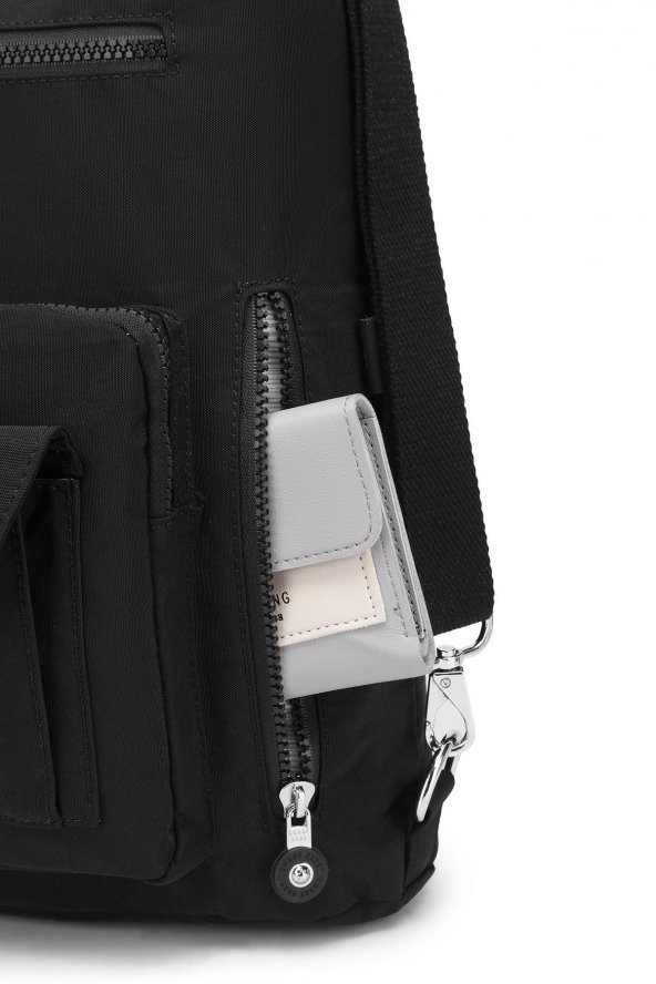 Smbyb1205-0001 Siyah Kadın Omuz Ve Sırt Çantası - Resim 7