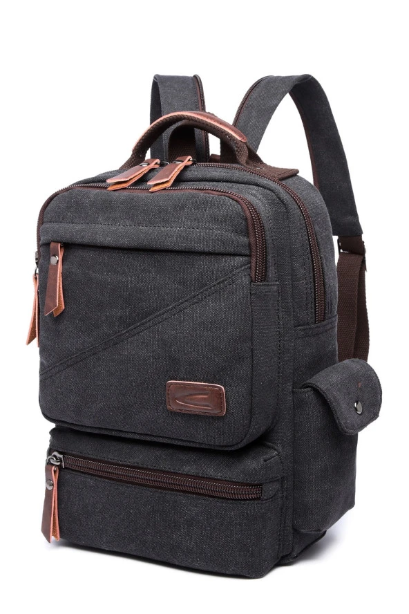 C-active Erkek Kanvas Sırt Çantası Siyah - Resim 2