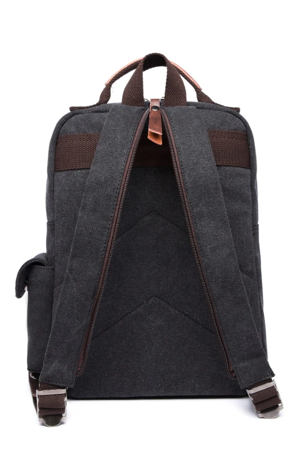 C-active Erkek Kanvas Sırt Çantası Siyah - Resim 3