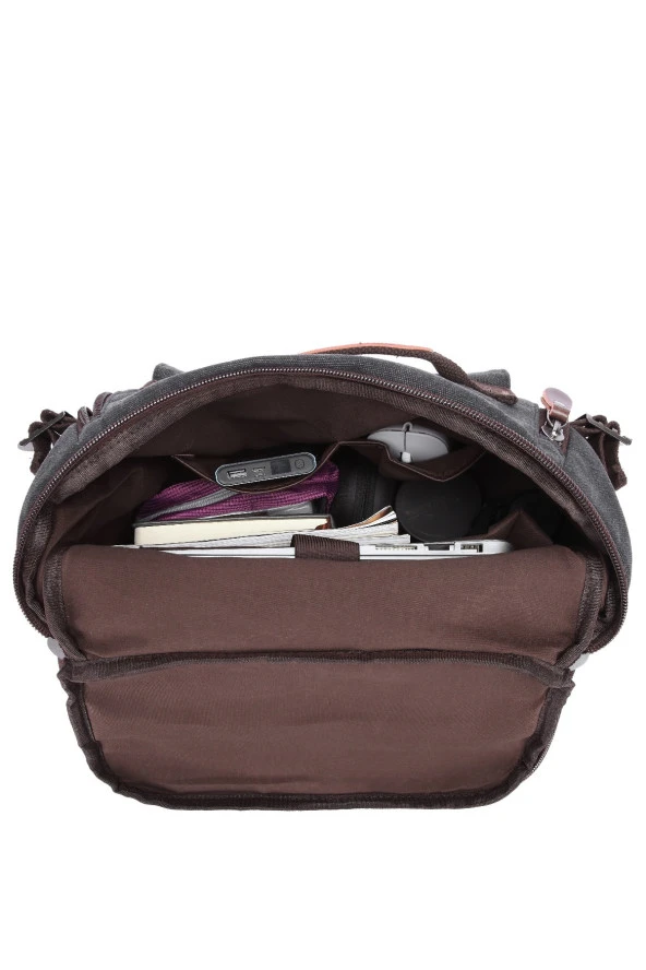 C-active Erkek Kanvas Sırt Çantası Gri - Resim 5