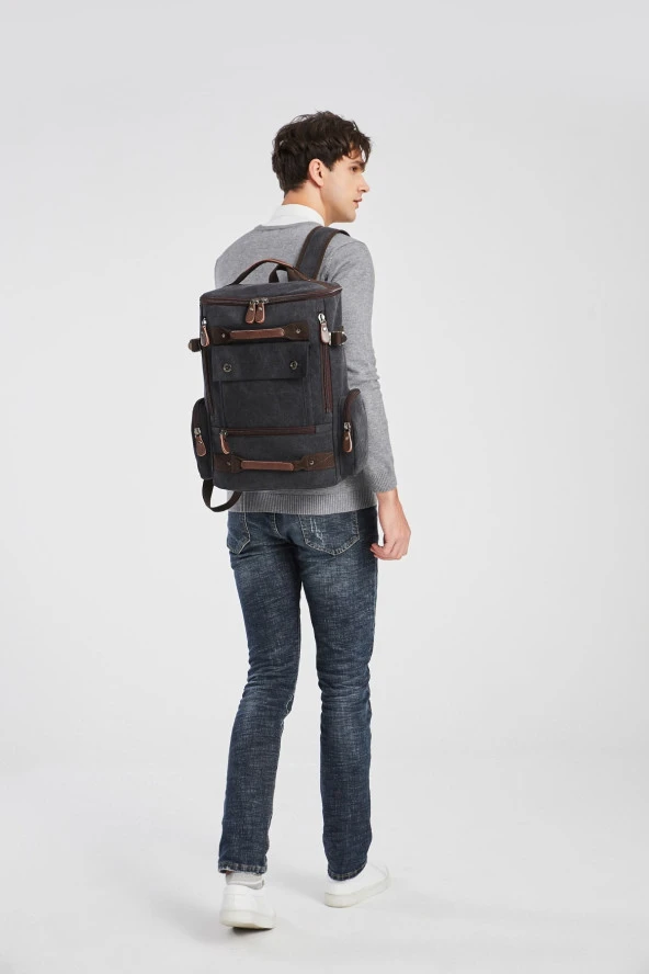 C-active Erkek Kanvas Sırt Çantası Gri - Resim 7