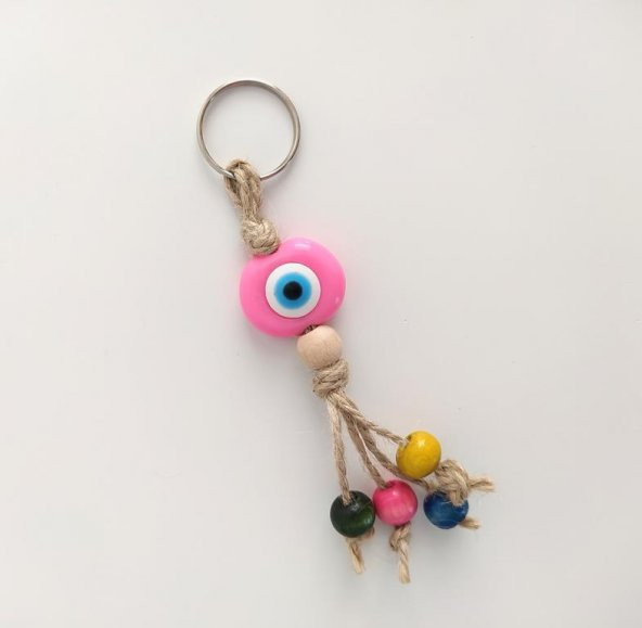 Anahtarlık Kötü Göz Nazar Kovucu Renkli Boncuklu Çanta Cüzdan Süsü 11870 - Resim 2