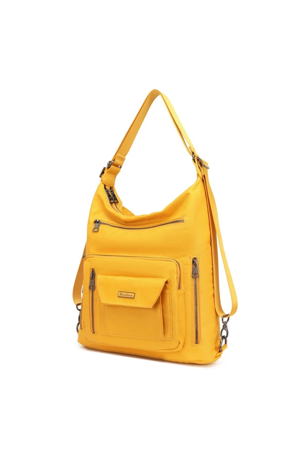 Saten Kumaş Hem Sırt Hem De Omuz Çantası 2129 - Resim 3