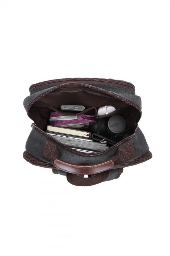 C Active Kanvas Kumaş Büyük Boy Sırt Çantası 1260 Gri - 5