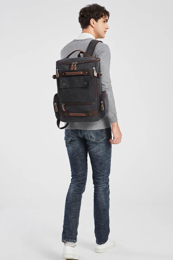 Ctvyb1258-0029 Koyu Yeşil Unısex Sırt Çantası - Resim 4