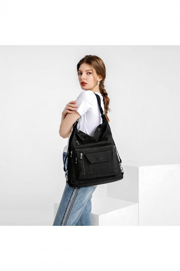 Hem Sırt Hem Omuz Kadın Çantası 1205 A.gri - 5