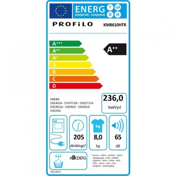 Profilo KM8610HTR 8 kg Isı Pompalı Çamaşır Kurutma Makinesi - 6