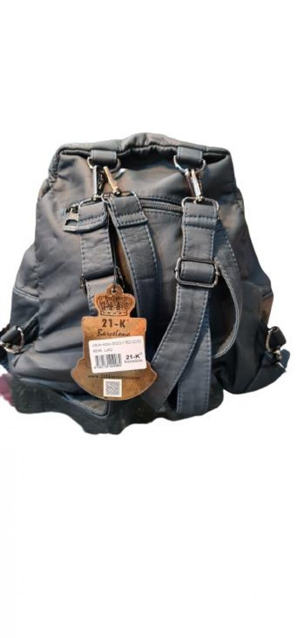 Yıkama Deri Bayan Omuz ve Sırt Çantası - 2