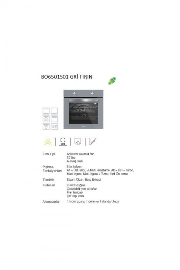 Silverline Gri Cam Ankastre Set 5 Yıl Garanti 3420 Classy 60 Gri+cs5349s01+bo6501s01 - 7