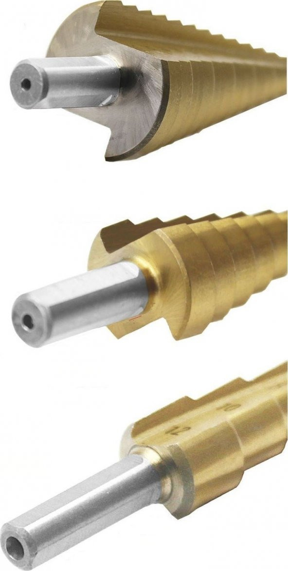 3lü Kademeli Matkap Ucu Sac Delme Seti 3 Parça Kademeli Uç Paslanmaz - 2