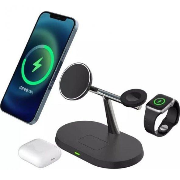 DAYTONA BWO4 ÜÇLÜ  KABLOSUZ ŞARJ STANDI,15W - 2