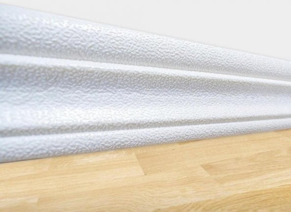 Renkli Duvarlar Beyaz 8cm-117cm 4 Adet Yapışkanlı Çıta Çerçeve Esnek Süpürgelik - 7