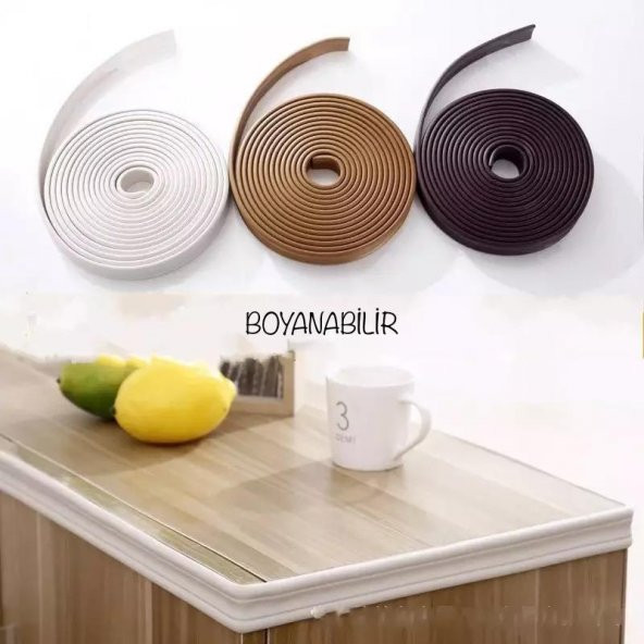 Renkli Duvarlar Beyaz 8cm-117cm 4 Adet Yapışkanlı Çıta Çerçeve Esnek Süpürgelik - 11