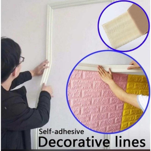 Renkli Duvarlar Yapışkanlı Duvar Çıtası Süpürgelik Çerçeve Kırık BEYAZ 8cm-117cm - 3