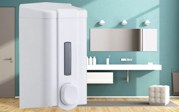 Vialli S4 Hazneli Sıvı Sabun Bulaşık Deterjan Şampuan Duş Jeli Dezenfektan Dispenseri 1000 ml Beyaz