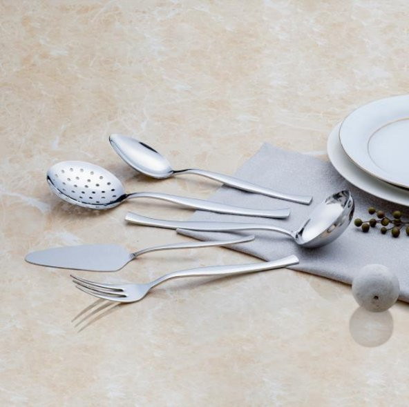 Nehir Zarif Sade 89 Parça Kutulu 12 Kişilik Çatal Kaşık Seti - 4