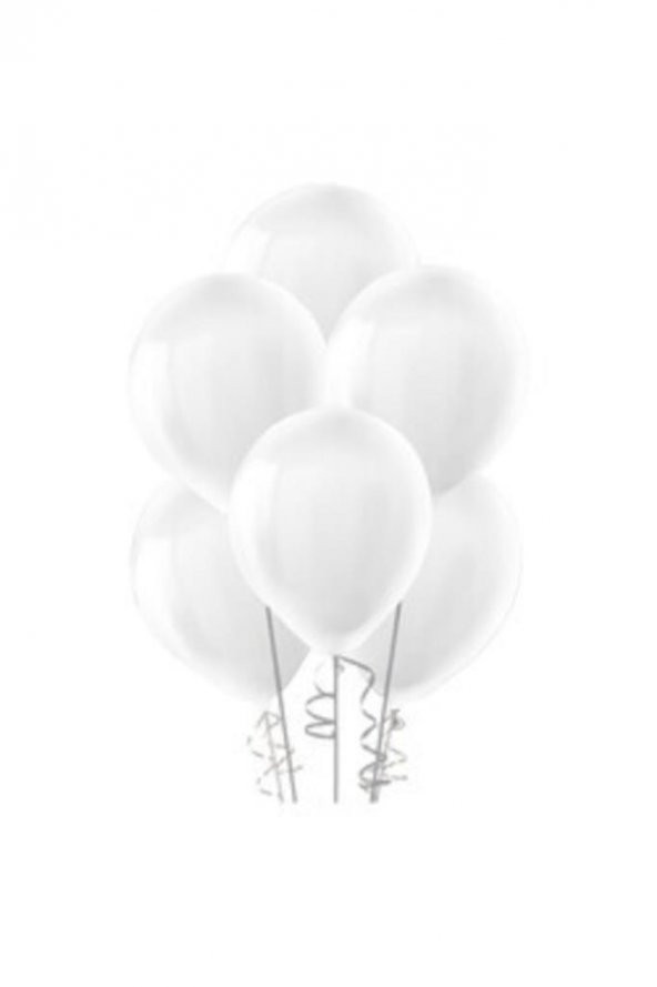 Beysüs Pastel Balon Beyaz Dekor Balonu 10 Adet Beyaz