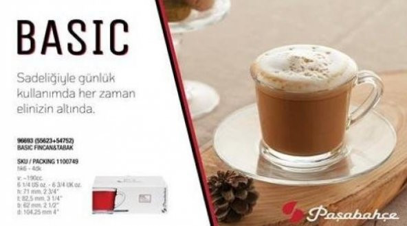 Paşabahçe 96693 Basic Çay-Nescafe Fincan Takımı