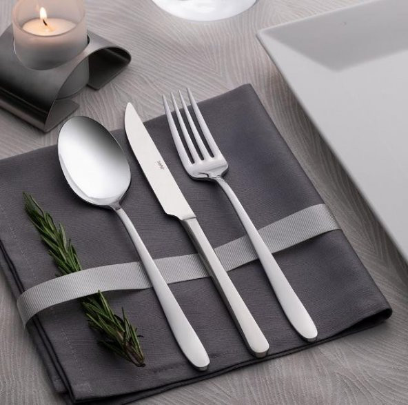 Nehir Sultan Sade 77 Parça 12 Kişilik Bıçaklı Çatal Kaşık Seti - 2