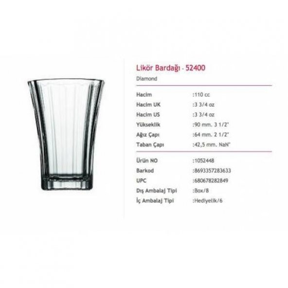 Paşabahçe 52400 Diamond 12li Kahve Yanı Su Bardak - 2