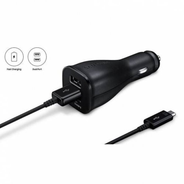 OUTLET Samsung Hızlı Araç Çift USB Micro USB Orjinal Dual Port Araç Şarj Aleti - EP-LN920CBEGWW