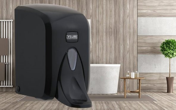 Vialli S5MB Medikal Sıvı Sabun Bulaşık Deterjan Şampuan Duş Jeli Dezenfektan Dispenseri 500 ml Siyah