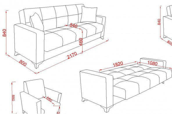 İpek Mobilya Hazal 3lü Kanepe ( Açık Gri ) - 4