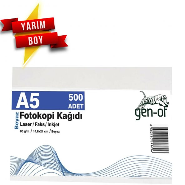 Gen-Of A5 80 g/m² 500 Ad. Beyaz Fotokopi Kağıdı (1 Paket)