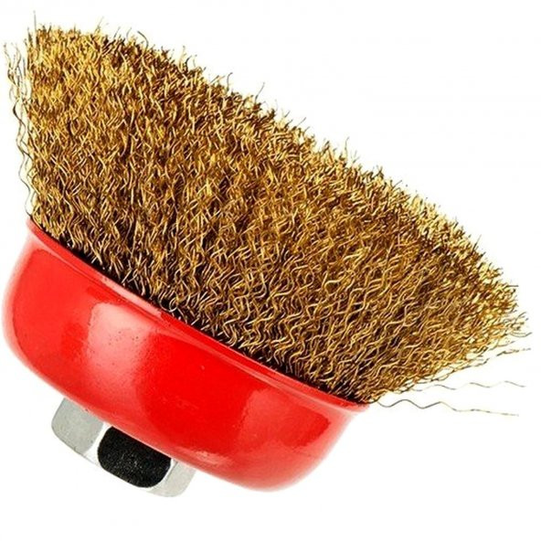 Taşlama İçin Saçaklı Çanak Fırça 75 Mm Kaynak Tortusu, Pas Ve Çapak Alma Sarı Tel Fırça - 3