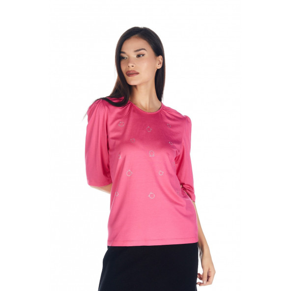 Solo Kadın Hotfix Viskoz-Lycra T-shirt A20A024-4 - 3