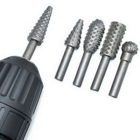 Ahşap Oyma Seti Matkap İçin 5 Li Ahşap Ve Su Kabağı Oyma Uç Takımı 6mm