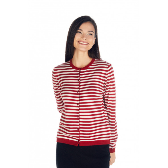 Solo Çizgili Örme Hırka A20A012-5 - 3