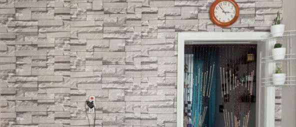 Renkli Duvarlar Oturma Odası Duvar Kağıdı Paneli Kendinden Yapışkanlı 3D NW116 - 3