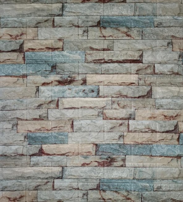 Renkli Duvarlar Antre Koridor 3D Duvar Kağıdı Paneli Kendinden Yapışkanlı NW117 - 2
