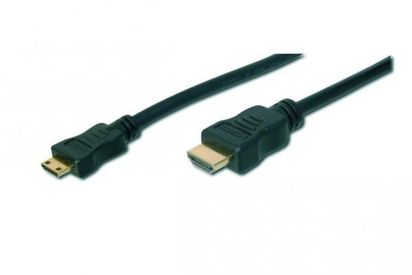 Digitus AK-330106-020-S 2 Mt mini HDMI to HDMI Erkek-Erkek v1.3 1080p 2x Zırhlı Amplifikatörlü Kablo