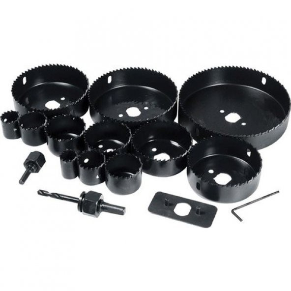 16 Parça Ahşap Buat Açma Panç Seti Takımı Ahşap Alçıpan Kartonpiyer Delme Panç Seti - 3