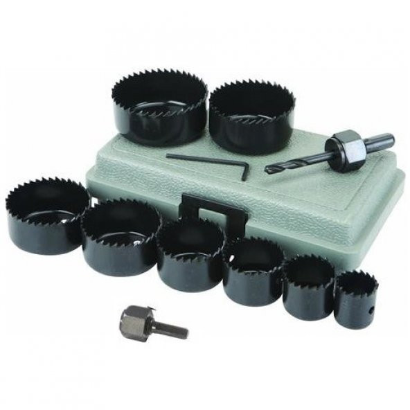 11 Parça Ahşap Buat Açma Panç Seti Takımı Ahşap Alçıpan Kartonpiyer Delme Panç Seti - 2