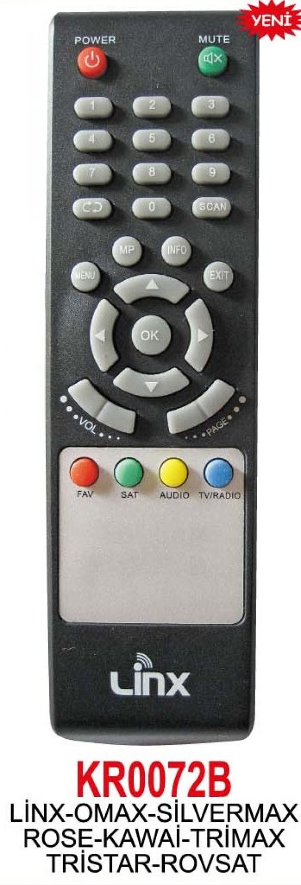 Swat KORAX- TRİMAX -LİNX UYDU KUMANDA KR0072B