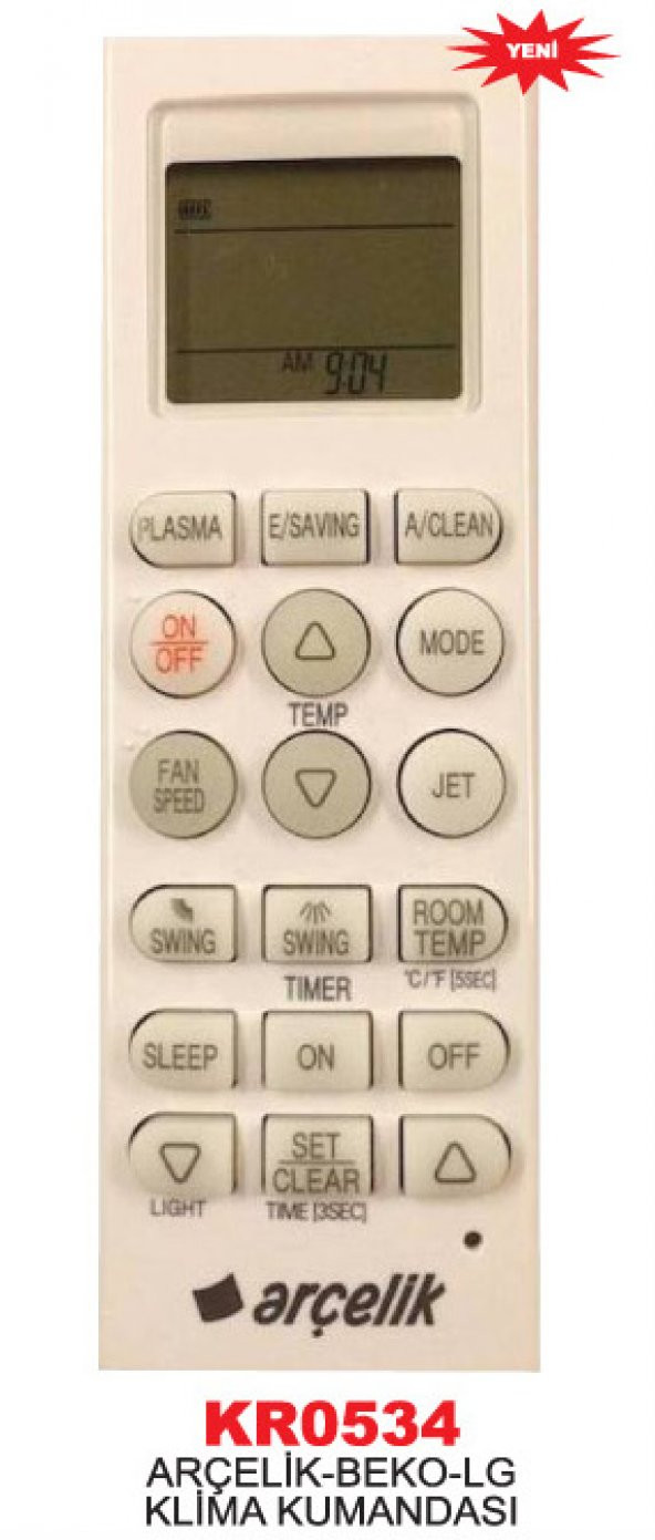 Swat ARÇELİK-BEKO-LG KLMA KUMANDA KR0534 ürün görseli 1